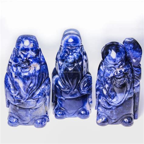 Feng Shui Chinese Three Wise Men 3 Lucky Immortals Star Gods Sodalite