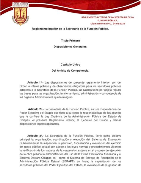 Pdf Reglamento Interior De La Secretaria De La Funci N Reglamento