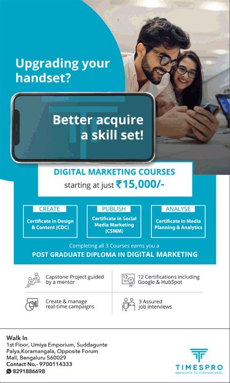 Timespro Digital Marketing Courses Starting At Just Rs 15000 Ad