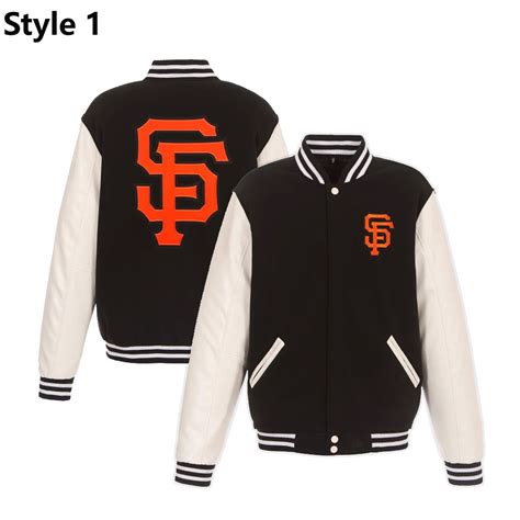 Full-Snap San Francisco Giants Varsity Black and White Jacket - Jacket ...