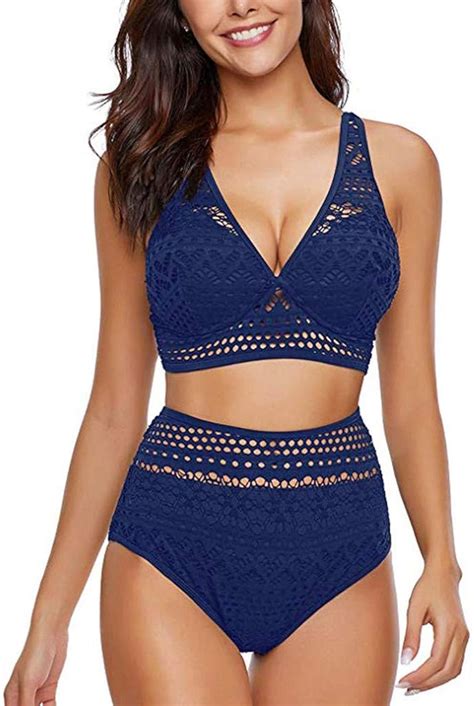 Bikini Damen High Waist Tankini Oberteil Damen High Waist Bikinihose