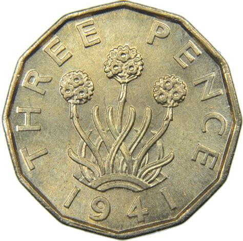 1941 Threepence Brass