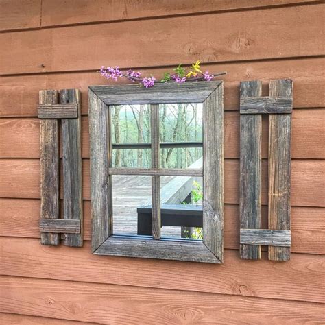 Shutter Mirror Farmhouse Decor Rustic Shutter Mirror Beach House Wood