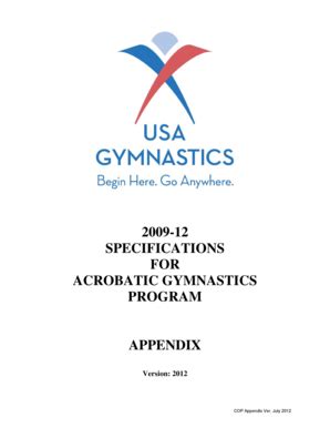 Fillable Online Usagym B B Specifications For Acrobatic