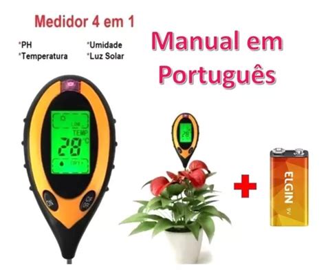 Medidor Ph Terra Solo Plantas 4 Em 1 Umidade Termômetro C nf