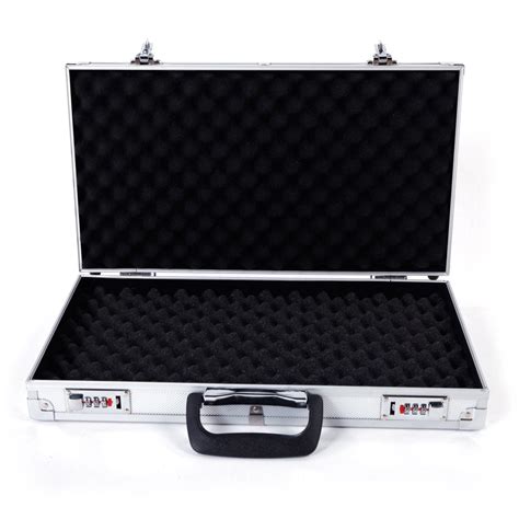 Small Safe Box Aluminum Locking Gun Case Pistol Handgun Lock Box Hard Storage Carry Case