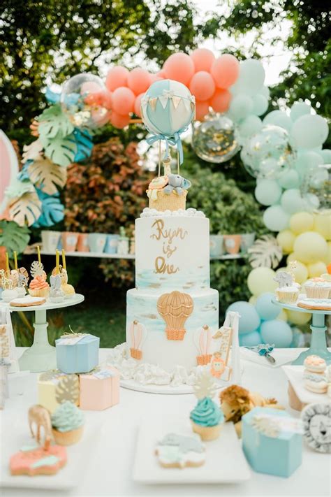 Kara S Party Ideas Hot Air Balloon Safari Birthday Party Kara S Party Ideas