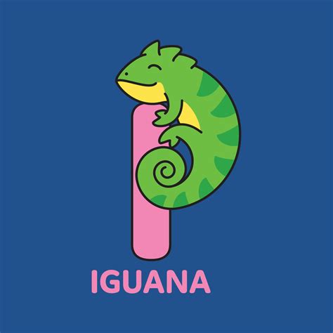 Alphabet I Iguana 11189797 Vector Art at Vecteezy