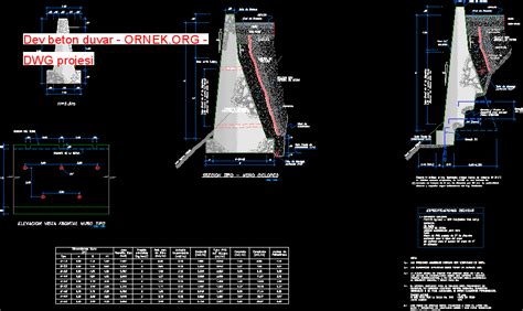 Dev Beton Duvar Dwg Projesi Autocad Projeler