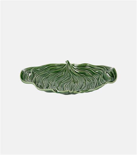 Folhas Banana Leaf Ceramic Platter In Green Bordallo Pinheiro Mytheresa