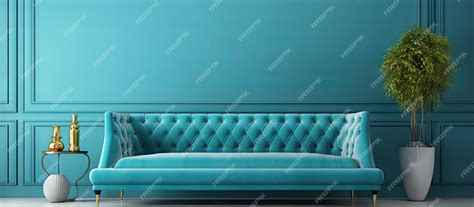 Premium AI Image | ed illustration of a modern sofa in the living room ...