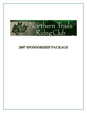 Fillable Online Northerntrailsridingclub 2007 SPONSORSHIP PACKAGE