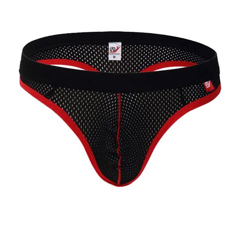 Buy Wj Mens Sexy Mesh Breathable Thongs Hot Gay Underwear Thongs G Strings