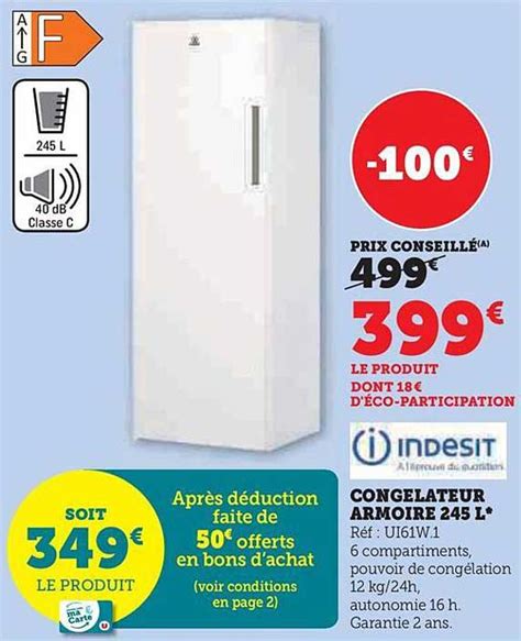 Promo Cong Lateur Armoire L Indesit Chez Hyper U Icatalogue Fr