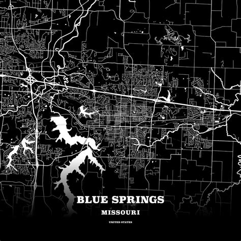 Blue Springs, Missouri, USA map | Map poster, Poster template, Usa map