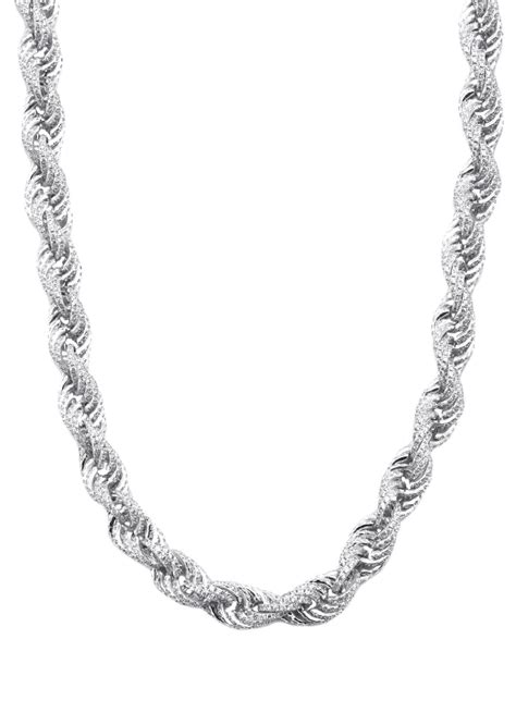 Silver Chain - Silver Iced Out Rope Chain – FrostNYC