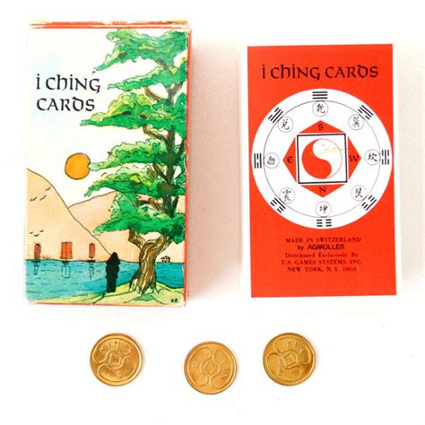 Vintage I Ching Cards Complete Set In Original Box With Coins C1971