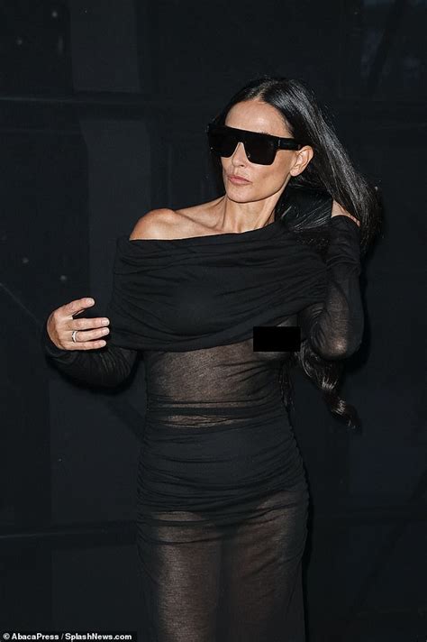 Demi Moore Suffers An X Rated Wardrobe Malfunction In A Sheer Black