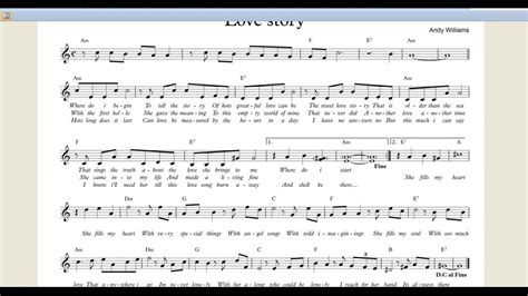 Love Story Sheet Music CÂu ChuyỆn TÌnh YÊu Youtube