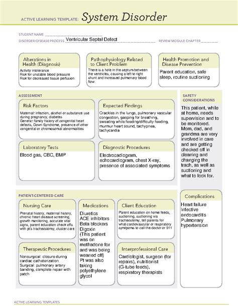 Ventricular Septal Defect Ati System Disorder Template Active | Sexiz Pix