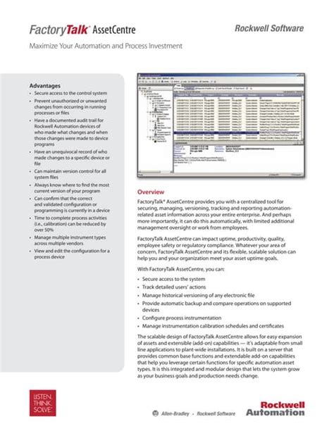 Asset Center Facts Pdf