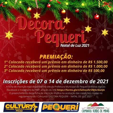 DECORA PEQUERI NATAL DE LUZ 2021 Prefeitura Municipal De Pequeri