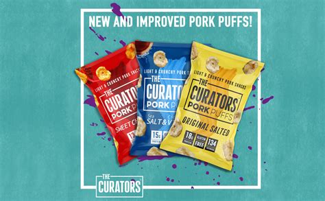 THE CURATORS High Protein Pork Puffs Variety Pack Original Salted