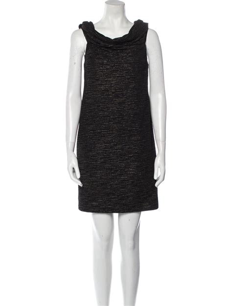 Halston Heritage Cowl Neck Mini Dress Black Dresses Clothing