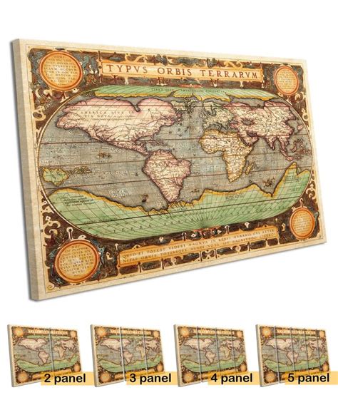 Abraham Ortelius Th Century World Map Typus Orbis Terrarum Old