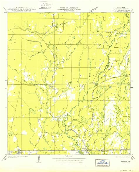 Classic USGS Holden Louisiana 7.5'x7.5' Topo Map – MyTopo Map Store