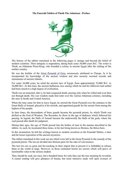 The Emerald Tablet Pdf 1