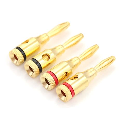 4 Stuks 4mm Plug Connector Vergulde Musical Speake Grandado