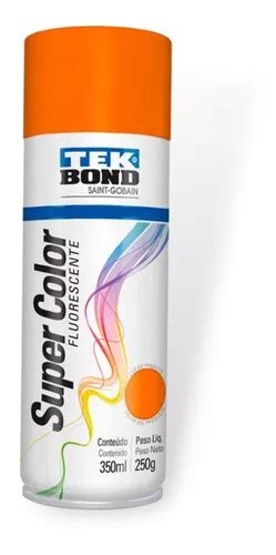 Tinta Spray Tek Bond Laranja Fluorescente Supercolor 350ml