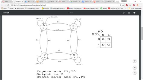 Solved Given The Following State Diagram And State