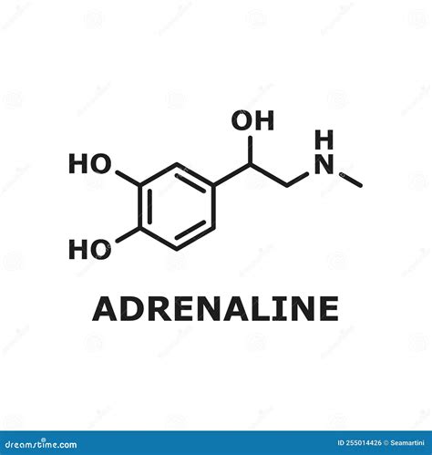 Adrenaline or Adrenalin, Epinephrine Structure Stock Vector ...