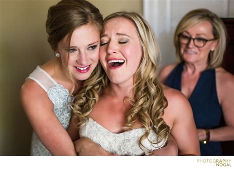 Bride Crying After Hugging With Bridesmaid Toronto Wedding