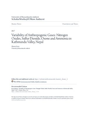 Fillable Online Scholarworks Umass Nitrogen Oxides Sulfur Dioxide