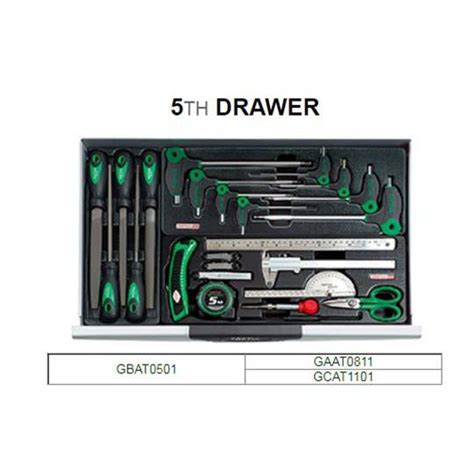 TOPTUL W 7 DRAWER TOOL TROLLEY 227PCS MECHANICAL TOOL SET GCAJ0012