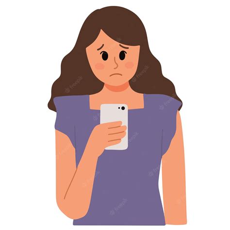 Premium Vector A Woman Receiving Sad News On Her Phone Illustration