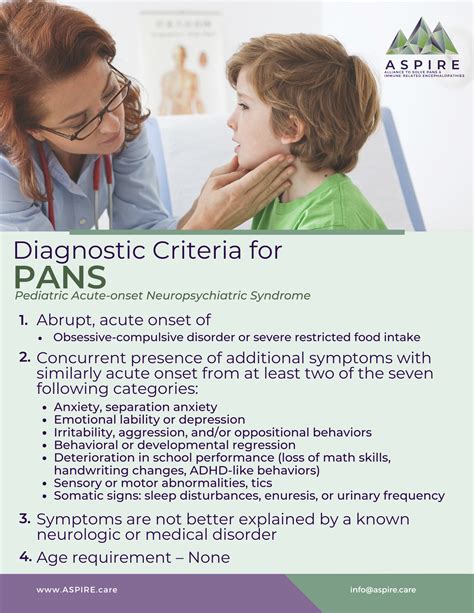 Handout Pans Pandas Diagnostic Criteria Aspire