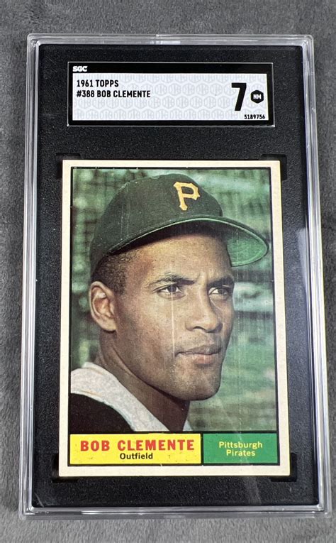 1961 Topps 388 Bob Roberto Clemente Pirates SGC 7 NM Near Mint Pirates