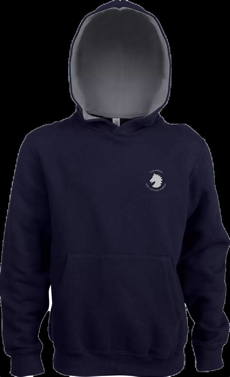 Sweat à capuche bicolore enfant navy gris Club Hippique St Just St