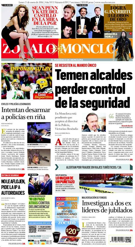 Periódico Zócalo Monclova México Periódicos De México Edición De