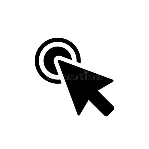 Computer Mouse Click Cursor Black Arrow Icon Vector Illustration Stock