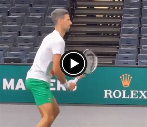 Novak Djokovic Trains In Paris For The Rolex Paris Masters