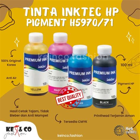 Jual TINTA REFILL INKTEC HP 7740 7720 PIGMENT H5970 H5971 KEMASAN 100ML