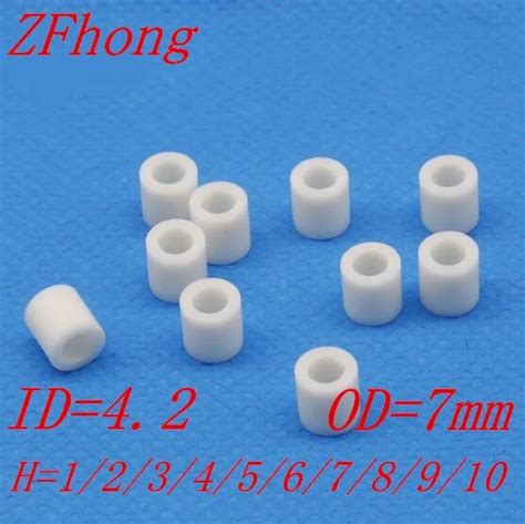 1000pcslot M4 White Abs Nylon Round Spacer Round Standoff Spacer M4l Lengthl2~10mm Id42