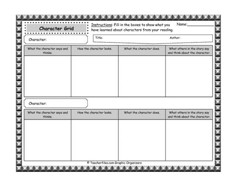 Character Graphic Organizer Printables