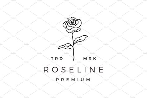 rose line outline monoline logo | Branding & Logo Templates ~ Creative ...