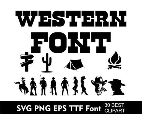 Western Cowboy Font Svg Cowboy Alphabet for Cricut Svg Png Eps Cowboy ...